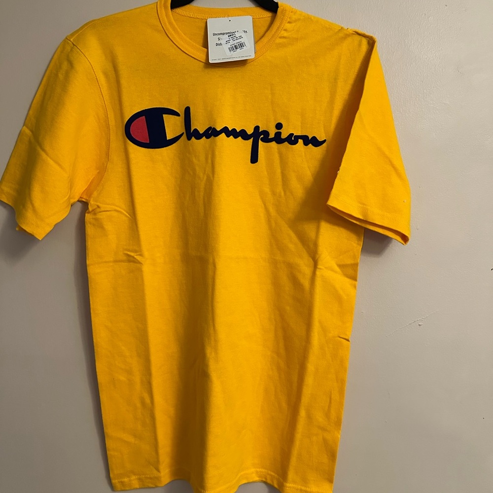 Champion Men's Tee in Bright Yellow